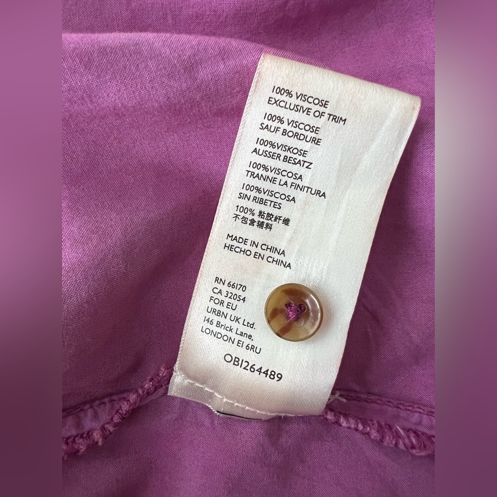 Anthropologie Pilcro Raspberry Kimberly Maxi Dress long sleeve button front XS - Picture 6 of 6